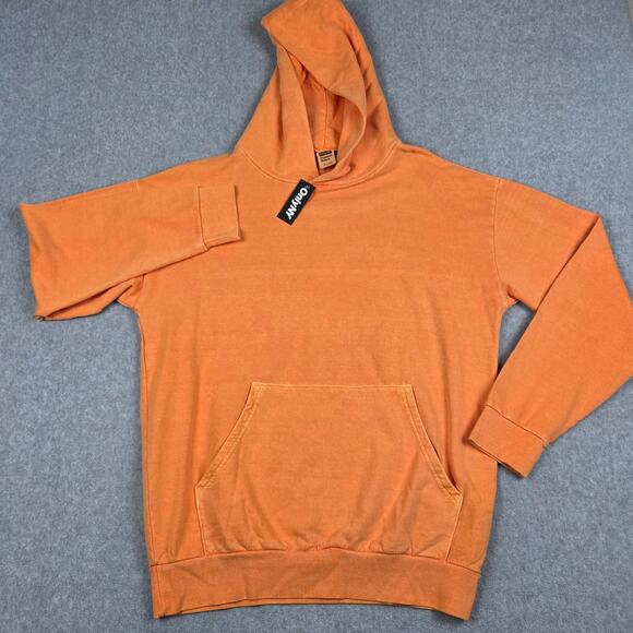 NWT Only NY Mens Large Orange Hoodie Sweatshirt FLAWED - Picture 7 of 15